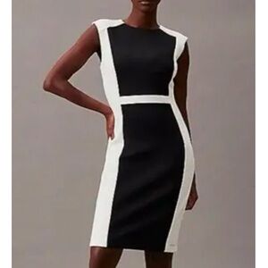 Calvin Klein Women’s Black/Cream Sheath Dress - NWT